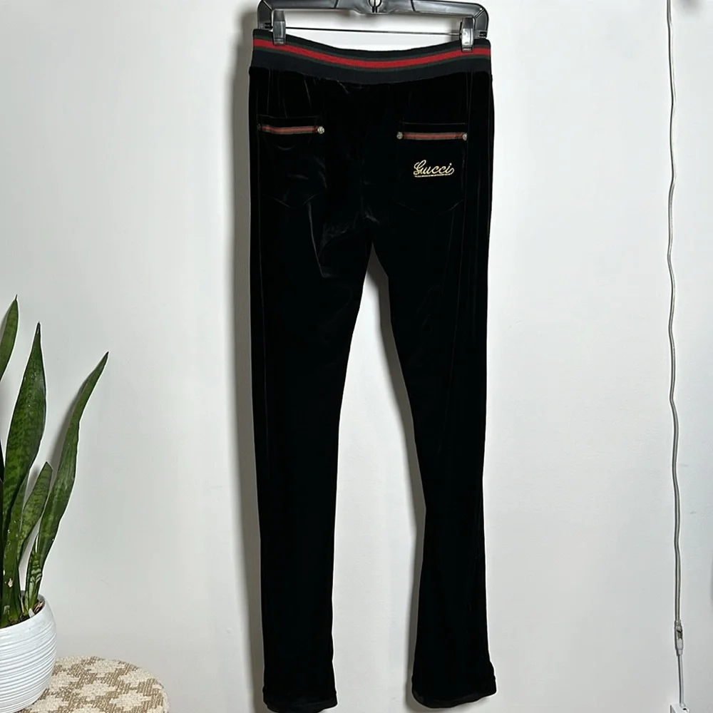 Gucci Vintage Y2K Velour Tracksuit Flare Jogger Pants